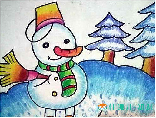 幼儿园冬天雪景绘画作品欣赏