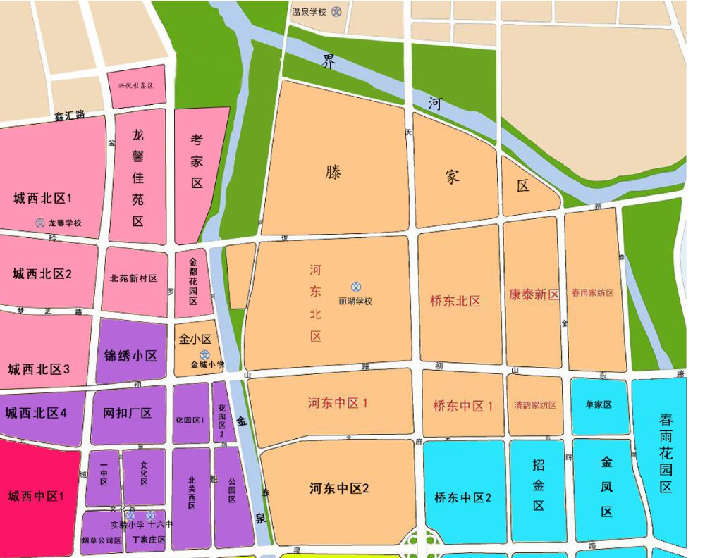 2019招远市局直初中学区划片图