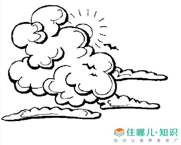 简笔画作品画法》的内容,具体内容:云是指停留大气层上的水滴或瓦斯或